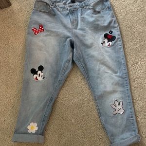 Womens 18 Disney Mickey and Minnie Jeans